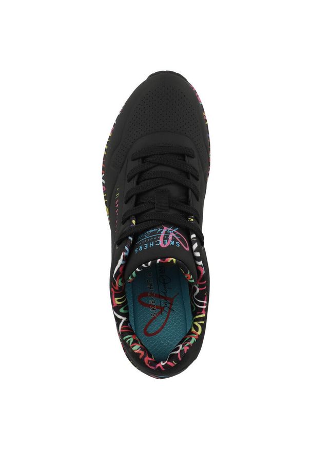 skechers - Buty do chodzenia damskie, Skechers Uno-Loving Love. Kolor: czarny. Materiał: syntetyk, tkanina, materiał. Sport: turystyka piesza