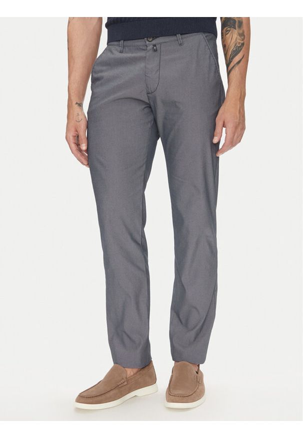 Pierre Cardin Chinosy C3 33730.1060 Granatowy Slim Fit. Kolor: niebieski. Materiał: syntetyk