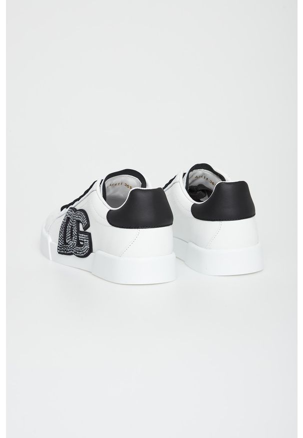 Dolce & Gabbana - Sneakersy damskie skórzane Portofino DOLCE & GABBANA. Materiał: skóra