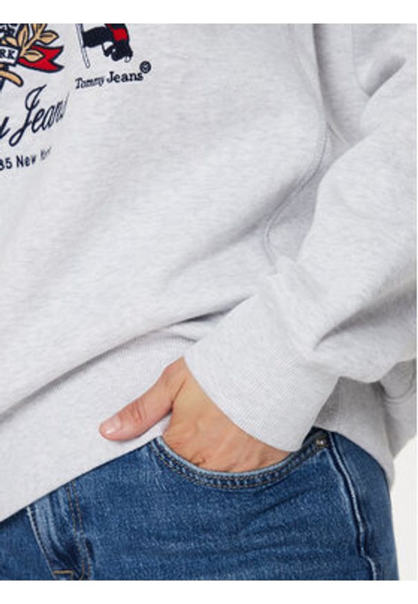 Tommy Jeans Bluza Vintage DW0DW18368 Szary Relaxed Fit. Kolor: szary. Materiał: bawełna. Styl: vintage