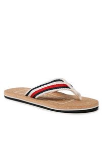 TOMMY HILFIGER - Tommy Hilfiger Japonki Cork Beach Sandal FM0FM04475 Beżowy. Kolor: beżowy. Materiał: materiał