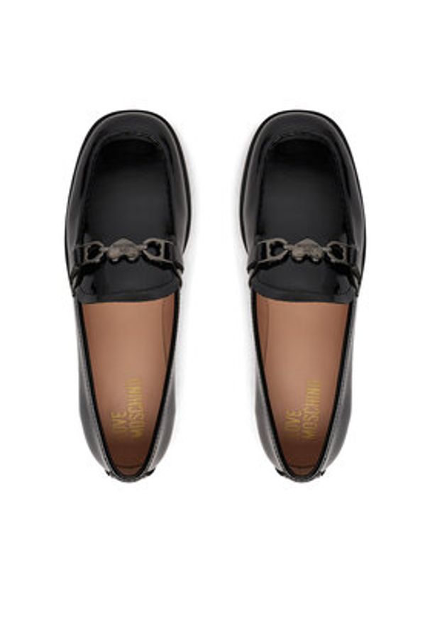 Love Moschino - LOVE MOSCHINO Loafersy JA10012G1MIH000B Czarny. Kolor: czarny. Materiał: skóra