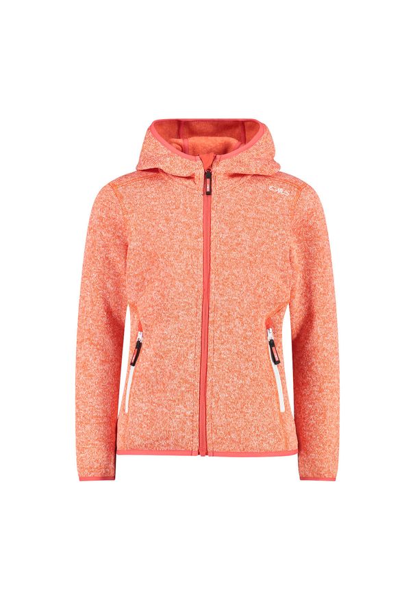 Kurtka turystyczna z kapturem dla dziewczynki CMP. Typ kołnierza: kaptur. Kolor: biały, wielokolorowy, pomarańczowy