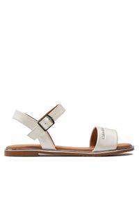 Calvin Klein Jeans Sandały Flat Sandal V3A2-80824-1688 S Biały. Kolor: biały. Materiał: skóra
