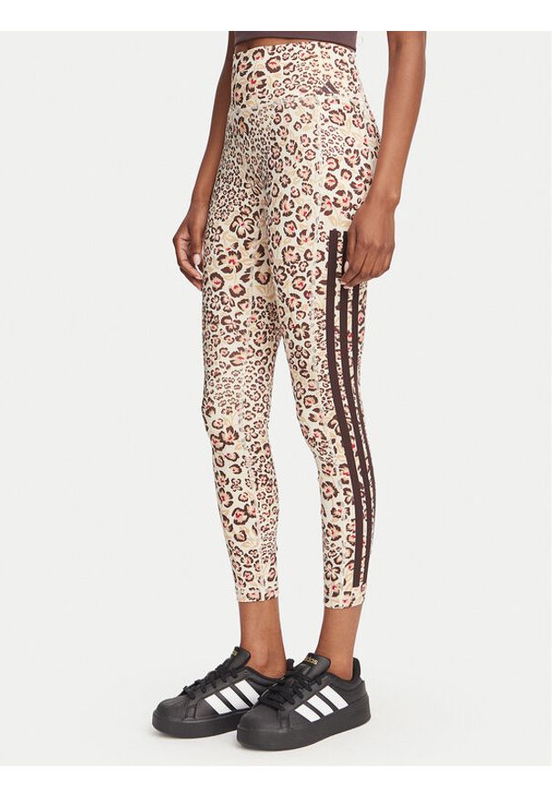 Adidas - adidas Legginsy Farm Rio Optime KR0231 Beżowy jasny Slim Fit. Kolor: beżowy. Materiał: syntetyk