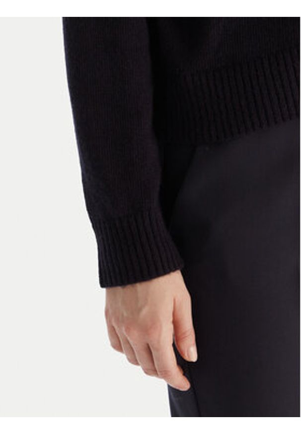 Marella Kardigan Blazer 2525346032 Granatowy Regular Fit. Kolor: niebieski. Materiał: wełna