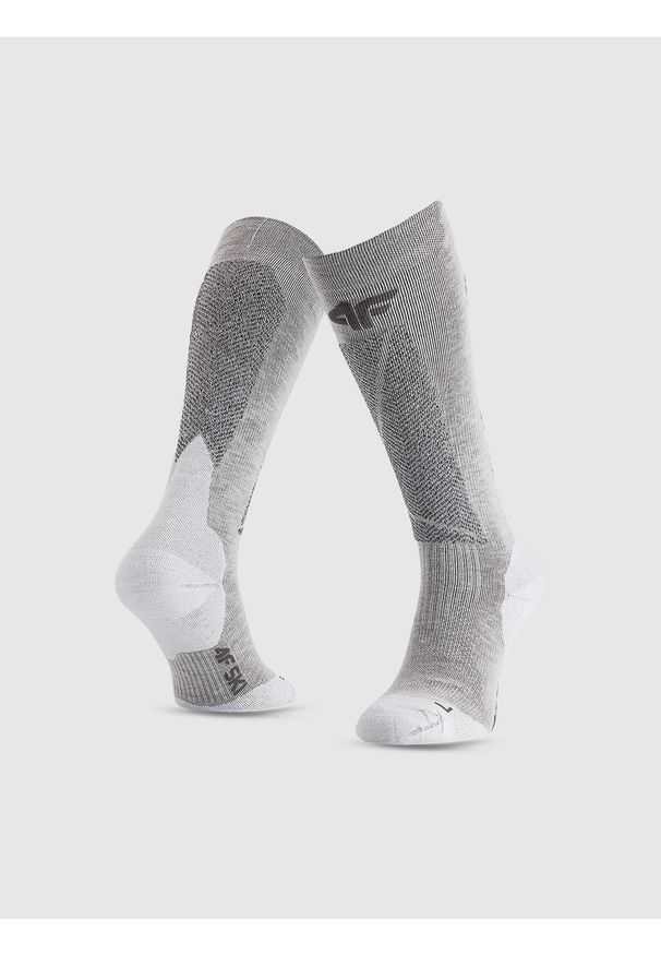 4f - 4F Skarpety narciarskie z wełną merino damskie - szare 39-42. Kolor: szary. Materiał: wełna. Technologia: Primaloft. Sport: narciarstwo