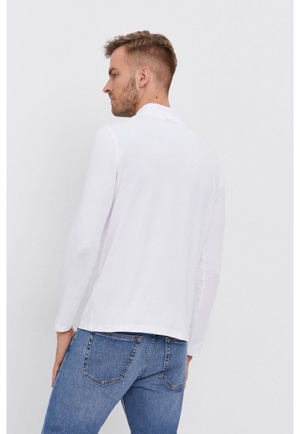 Karl Lagerfeld - Longsleeve. Okazja: na co dzień. Typ kołnierza: golf. Kolor: biały. Materiał: dzianina. Długość rękawa: długi rękaw. Wzór: gładki. Styl: casual