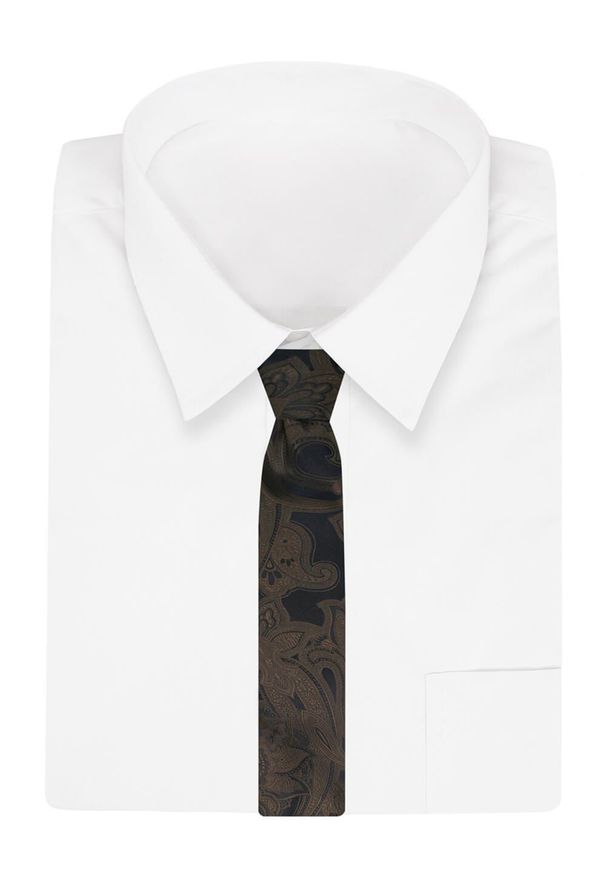 Chattier - Brązowy Krawat Męski w Kwiaty, Klasyczny, Szeroki 8 cm, Elegancki -CHATTIER. Kolor: beżowy, brązowy, wielokolorowy. Materiał: tkanina. Wzór: kwiaty. Styl: klasyczny, elegancki