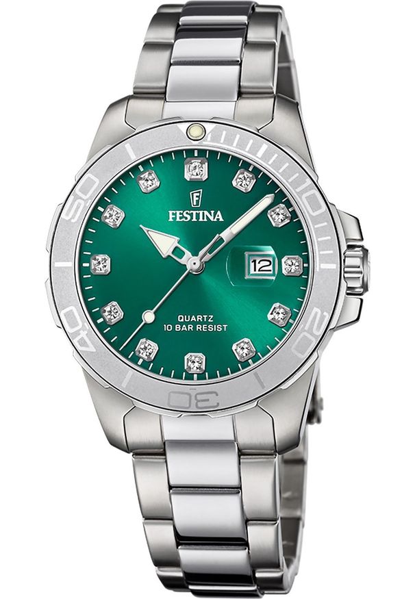 Zegarek Festina Zegarek damski Festina F20503-7 CYRKONIE srebrny. Kolor: srebrny