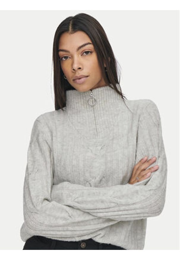 JDY Sweter Andrea 15242811 Szary Regular Fit. Kolor: szary. Materiał: syntetyk