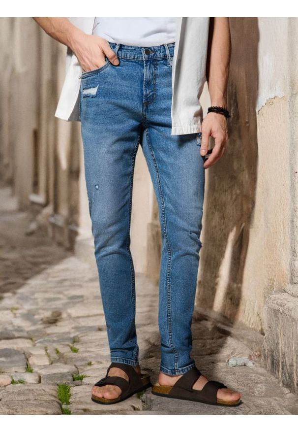 Sinsay - Jeansy skinny fit - niebieski. Kolor: niebieski