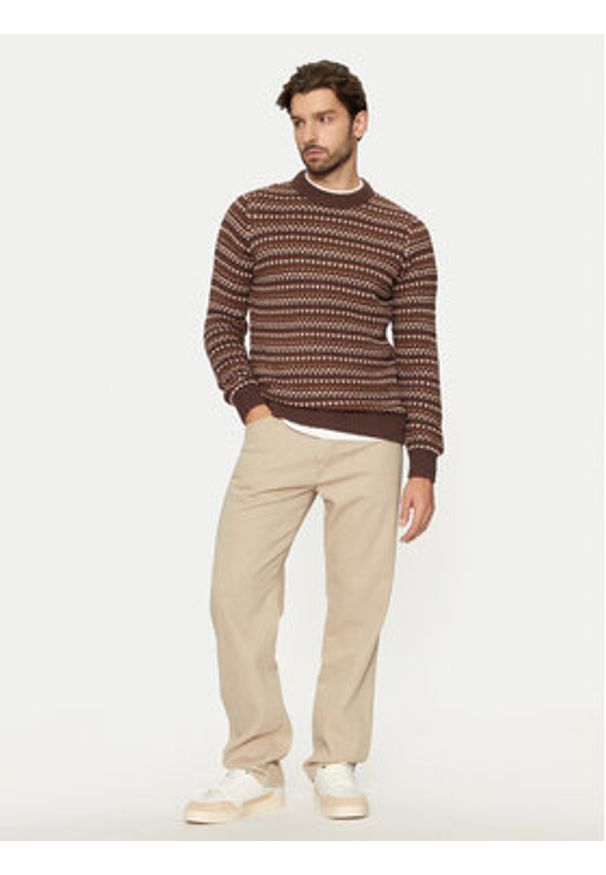 Only & Sons Sweter Musa 22027268 Brązowy Regular Fit. Kolor: brązowy. Materiał: syntetyk