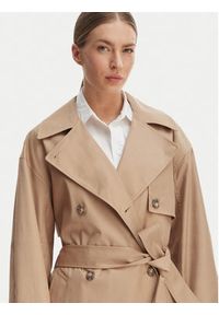 Calvin Klein Trencz LV044C501G Beżowy Regular Fit. Kolor: beżowy. Materiał: bawełna #5