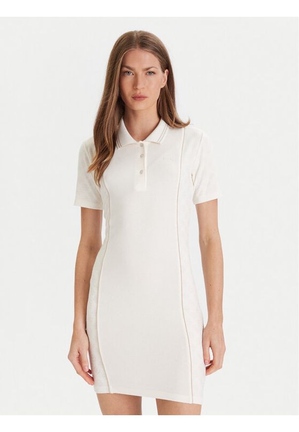 Guess Sukienka dzianinowa V5YK00 KCX12 Écru Regular Fit. Materiał: wiskoza