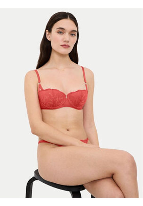 Triumph Biustonosz balkonetka Crazy Stupid Love 10222359 Koralowy. Kolor: pomarańczowy. Materiał: syntetyk