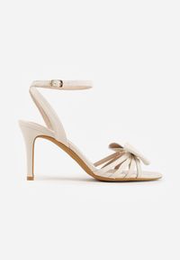 Born2be - Beżowe Sandały VICES na Szpilce z Kokardką Rosedust. Okazja: na wesele, na ślub cywilny. Zapięcie: sprzączka. Kolor: beżowy. Wzór: aplikacja. Obcas: na szpilce. Styl: klasyczny, elegancki #5