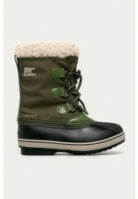 sorel - Sorel śniegowce dziecięce Yoot Pac Nylon. Nosek buta: okrągły. Kolor: zielony. Materiał: nylon #1