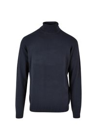 Sweter z golfem Urban Classics. Okazja: na spotkanie biznesowe. Typ kołnierza: golf. Kolor: niebieski. Styl: biznesowy #1