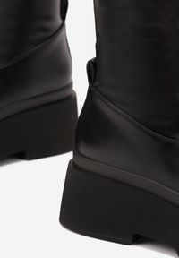 Renee - Czarne Botki na Platformie z Dopasowaną Cholewką Elloma. Okazja: na co dzień. Kolor: czarny. Materiał: jeans, skóra. Szerokość cholewki: normalna. Obcas: na platformie. Styl: casual #4