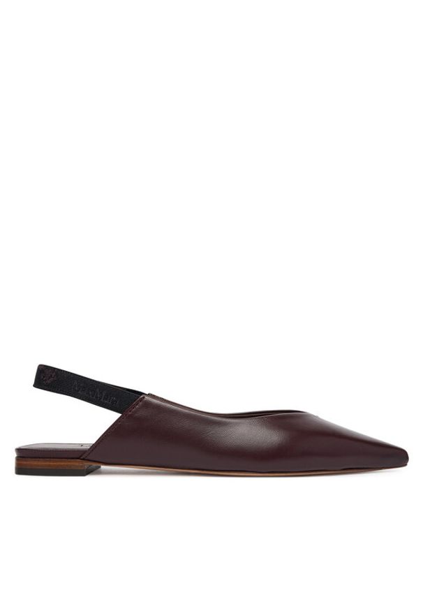 Max Mara Baleriny Mxacrea 2614521431600 Bordowy. Kolor: czerwony. Materiał: skóra