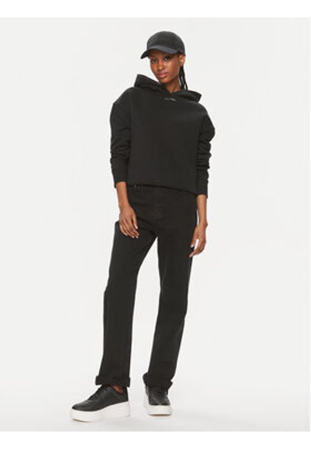 Calvin Klein Bluza Metallic Micro Logo K20K206960 Czarny Relaxed Fit. Kolor: czarny. Materiał: syntetyk, bawełna