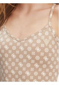 Guess Top V5YP11 MC03W Beżowy Slim Fit. Kolor: beżowy. Materiał: syntetyk #3