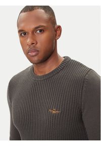 Aeronautica Militare Sweter 252MA1571UL00409 Szary Slim Fit. Kolor: szary. Materiał: bawełna #4