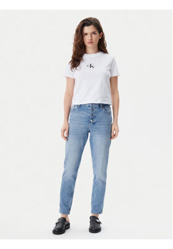 Calvin Klein Jeans Jeansy J20J225148 Niebieski Mom Fit. Kolor: niebieski