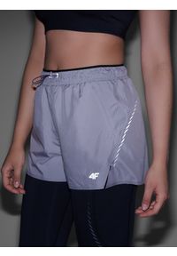 4f - 4F Spodenki do biegania szybkoschnące damskie - szare XL. Kolor: szary. Materiał: włókno, syntetyk, materiał. Długość: krótkie. Wzór: gładki. Sport: bieganie, fitness #2