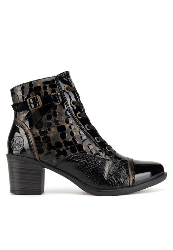 Rieker Trzewiki Y2032-00 Czarny. Kolor: czarny. Materiał: skóra