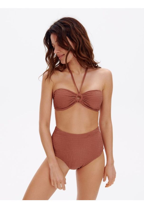 Reserved - Góra od bikini - brązowy. Kolor: brązowy. Materiał: materiał