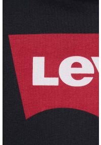 Levi's® - Levi's bluza bawełniana męska kolor czarny z kapturem 38424.0001-Reds. Okazja: na spotkanie biznesowe, na co dzień. Typ kołnierza: kaptur. Kolor: czarny. Materiał: bawełna. Wzór: nadruk. Styl: biznesowy, casual #4