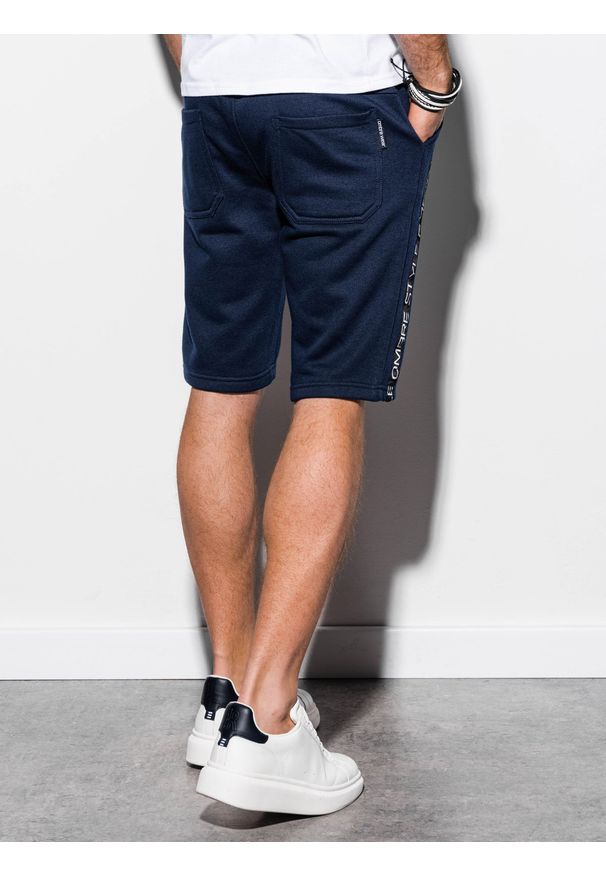 Niebieskie szorty Ombre Clothing z aplikacjami, krótkie
