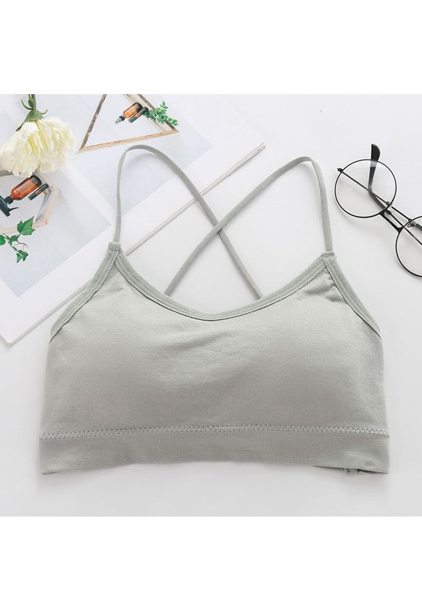 Intica - Biustonosz na cienkich ramiączkach z elastycznego materiału Unnie. Kolor: szary. Materiał: materiał