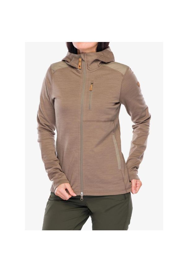 Fjällräven - Bluza rozpinana damska Fjallraven Keb Fleece Hoodie. Kolor: brązowy