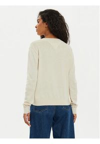 Tommy Jeans Sweter Essential DW0DW18670 Beżowy Regular Fit. Kolor: beżowy. Materiał: bawełna