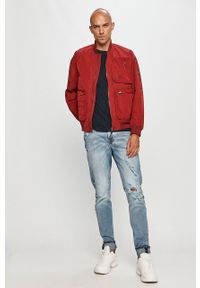 Pepe Jeans - Kurtka bomber Andy. Typ kołnierza: bez kaptura. Kolor: czerwony. Materiał: nylon, materiał, poliester, elastan. Wzór: gładki #3