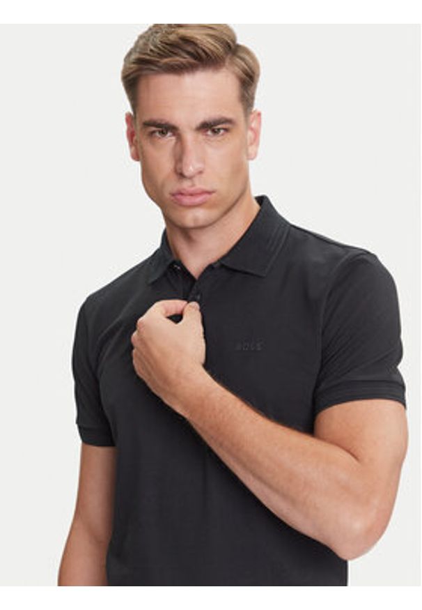 BOSS Polo Paul 50506193 Czarny Slim Fit. Typ kołnierza: polo. Kolor: czarny. Materiał: bawełna