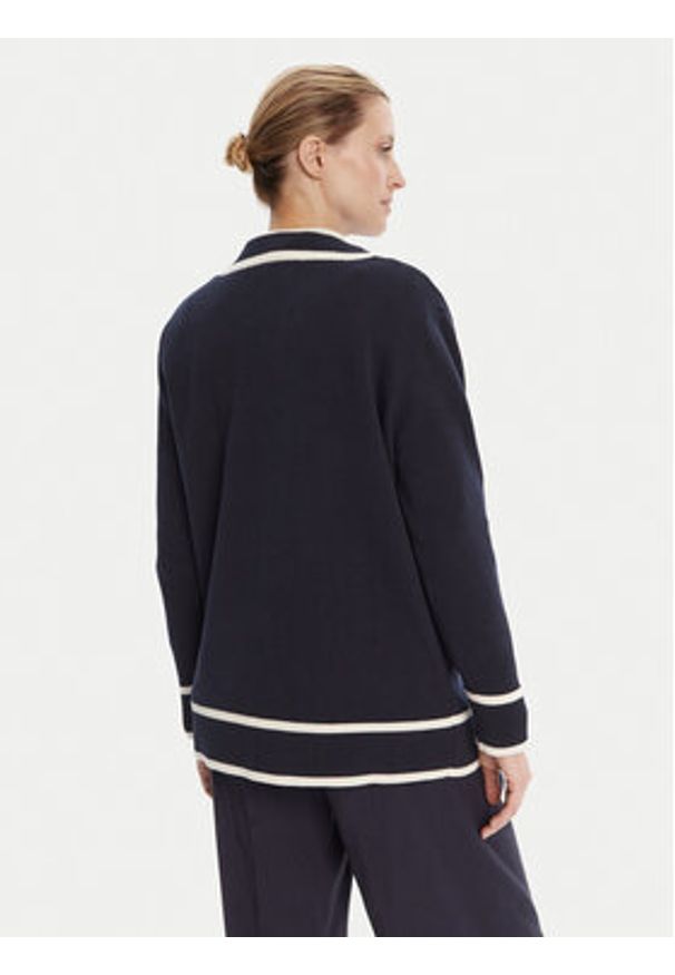 GANT - Gant Kardigan 4805340 Granatowy Relaxed Fit. Kolor: niebieski. Materiał: bawełna