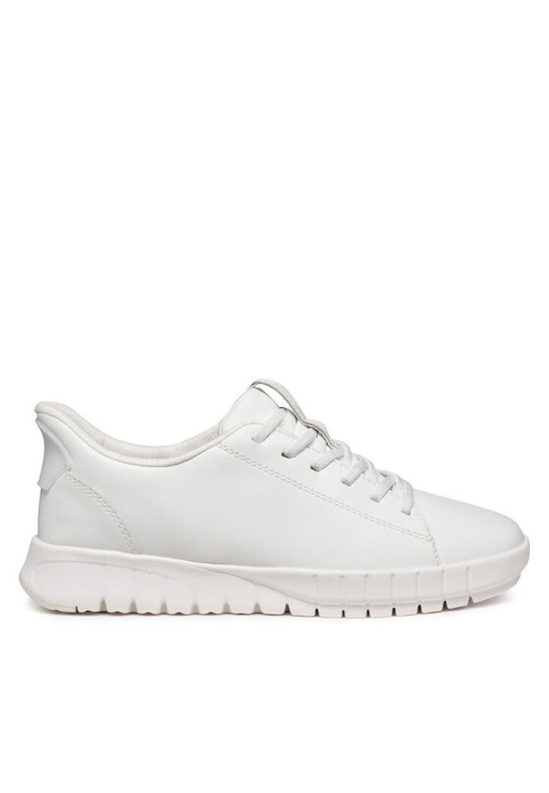 Geox Sneakersy D Flextride Plus D567SA 09B15 C1000 Biały. Kolor: biały. Materiał: skóra