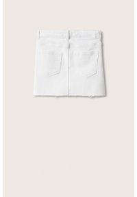Mango Kids spódnica jeansowa dziecięca Sue kolor biały mini prosta. Okazja: na co dzień. Kolor: biały. Materiał: jeans. Styl: casual #3