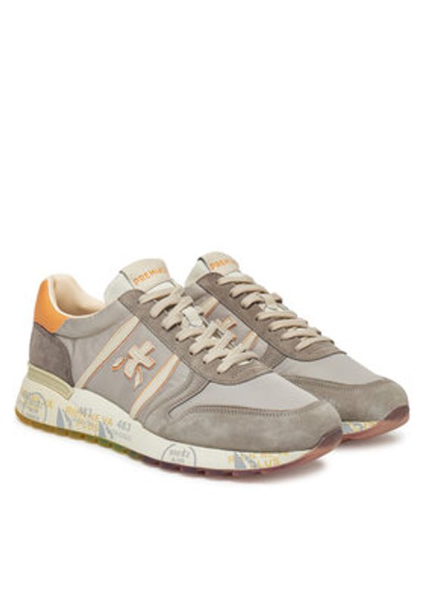 Premiata Sneakersy LANDER VAR 7202 Beżowy. Kolor: beżowy. Materiał: zamsz, skóra
