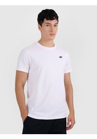 4f - 4F T-shirt regular gładki męski (2-pack) - biały+czarny M. Okazja: na co dzień. Kolor: wielokolorowy. Materiał: bawełna, dzianina, jersey. Długość rękawa: krótki rękaw. Długość: krótkie. Wzór: gładki. Styl: klasyczny, casual, sportowy #2