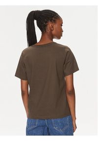 Calvin Klein T-Shirt K20K205410 Brązowy Regular Fit. Kolor: brązowy. Materiał: bawełna