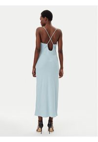 Calvin Klein Sukienka letnia LV044B053G Błękitny Slim Fit. Kolor: niebieski. Materiał: satyna, syntetyk. Sezon: lato #5