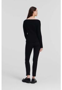 Karl Lagerfeld sweter damski kolor czarny lekki. Kolor: czarny. Materiał: dzianina, prążkowany. Długość rękawa: długi rękaw. Długość: długie #4