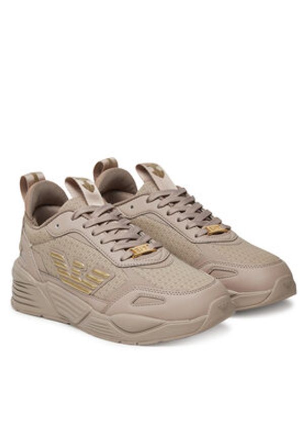 EA7 Emporio Armani Sneakersy X8X221 XK437 R977 Brązowy. Kolor: brązowy. Materiał: skóra