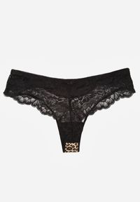 Born2be - Panterkowe Majtki Typu Stringi z Koronką Nedareanes. Materiał: koronka. Wzór: koronka #2