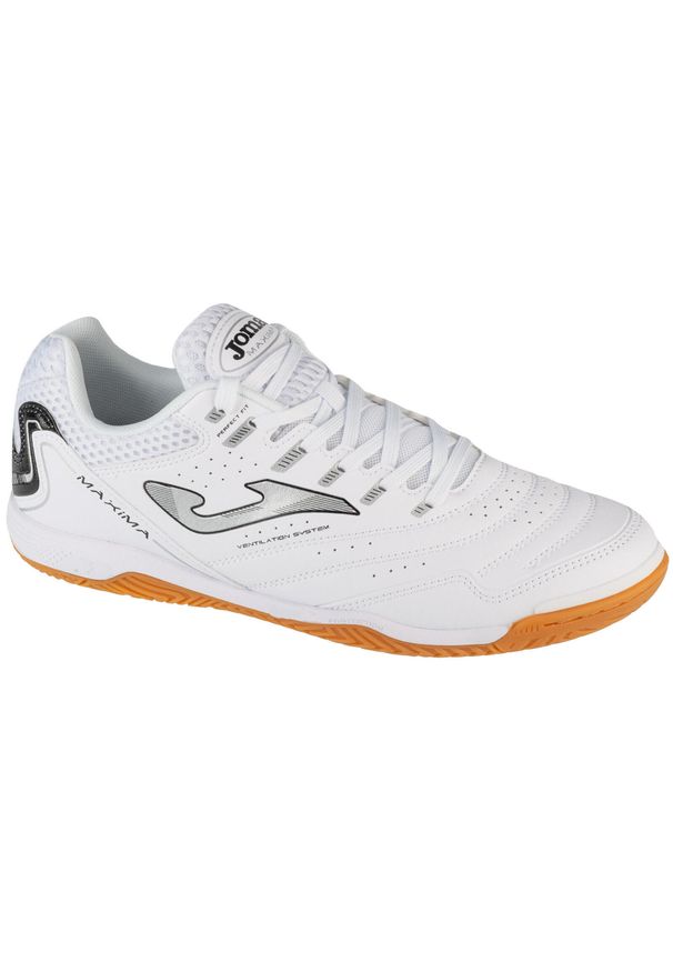 Joma - Buty halowe - halówki męskie, Maxima 25 MAXS IN. Kolor: biały. Materiał: materiał, syntetyk. Sport: piłka nożna